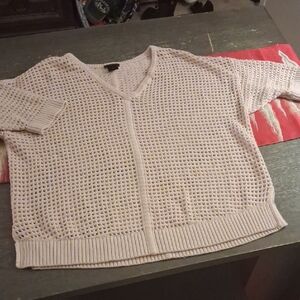 Ann Taylor Light Pink V-Neck Sweater